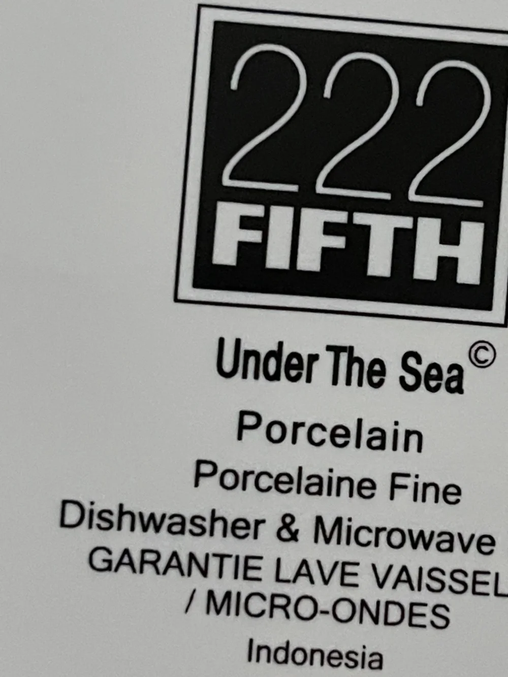 SET OF 8 222 Fifth Under the Sea Pattern Porcelain Plates DISCONTINUED PATTERN